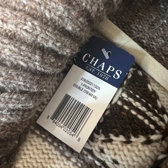 NWT Chaps Frontier Double Cream Southwest Alpaca Wool Cardigan - Picture 5 of 5
